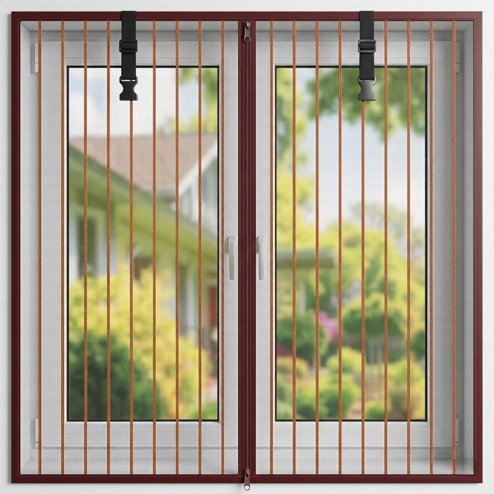 Zip Fiberglass Window Screen, Hook&Loop, Multi Color/Sizes, Doors RV(Brown,140x260cm)