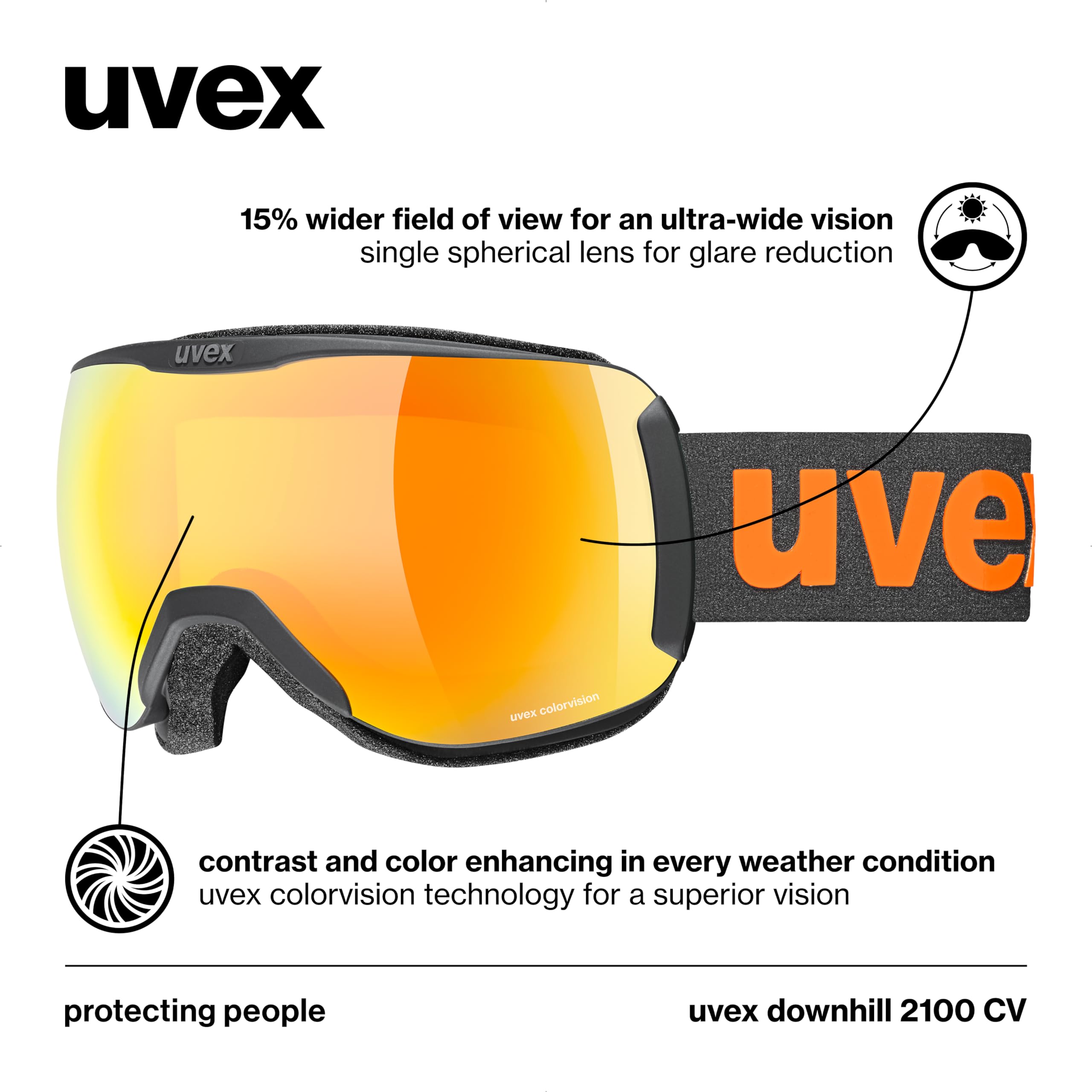 Uvex Uvex Downhill 2100 CV maschera da sci Unisex - Adulto (Pacco da 1)