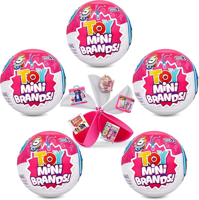 5 Surprise Toy Mini Brands Series 2 Capsule Collectible Toy, Toys Mystery Capsule Real Miniature Brands Collectibles (5 Pack)