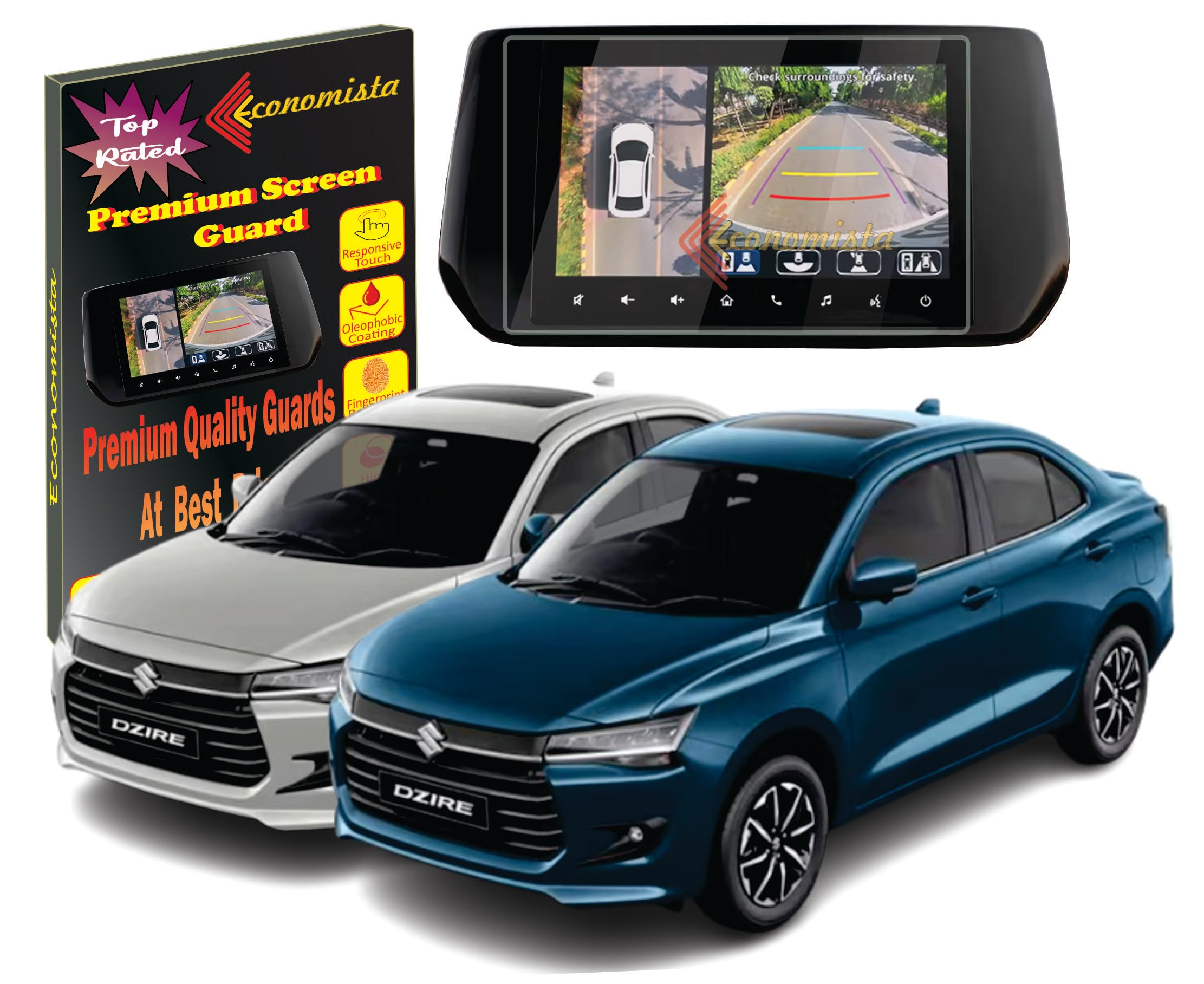 Economista Top Class Screen Protector [Guard]! For Premium Protection! Specifically Tailored for Your New Maruti Swift Dzire 2024 [ZXI Plus, 9 Inch][Top Variant Only] [Infotainment|Music system]-image-48