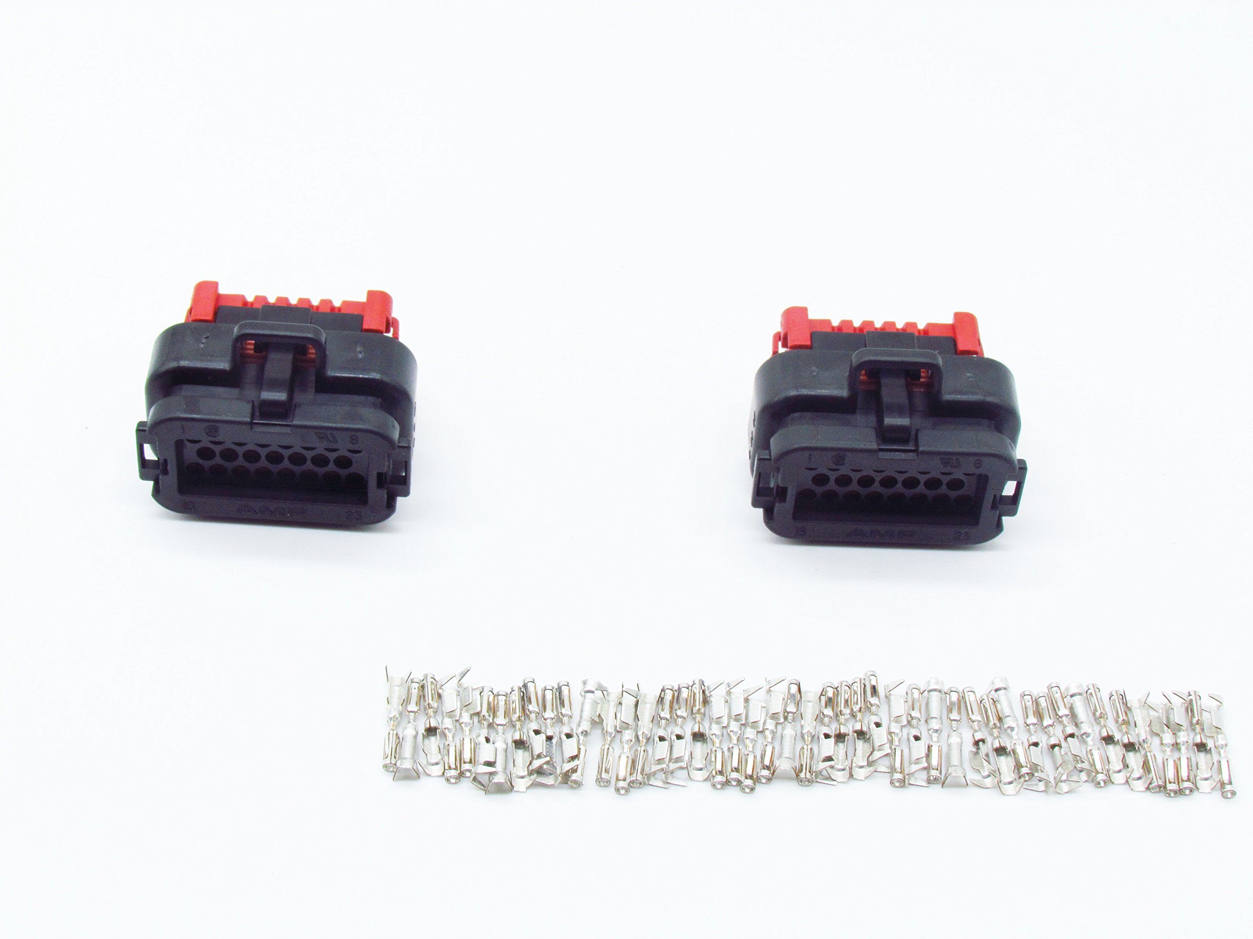 CNKF 2 Sets 770680-1 Waterproof Plug & Socket Housing, 23 Position, PBT, Black With Terminals