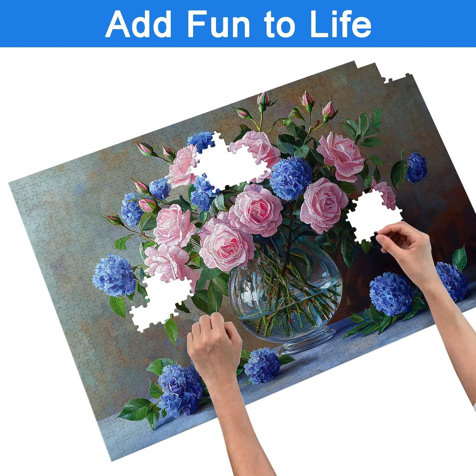 Puzzle 6000 Pezzi Rosa, Puzzle Fiore 6000 Pezzi Arte per Adulti e Bambini, Misura: 179.5x105.5 cm, Puzzles Legno per Adulti con Squisita Scatola di Imballaggio, Idea Regalo Donna, Regalo Uomo, -7265