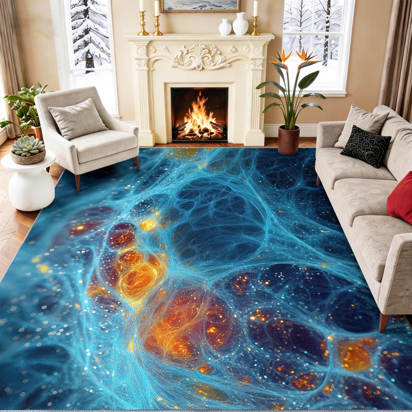 80 x 150 cm, wielokolorowy dywan do salonu, nadaje się do prania
