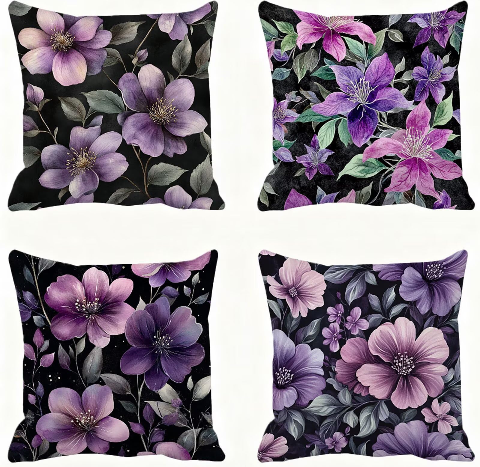 Taie Oreiller 45x45 Super Doux Violet, Protège Oreiller Carré Qualité Usine