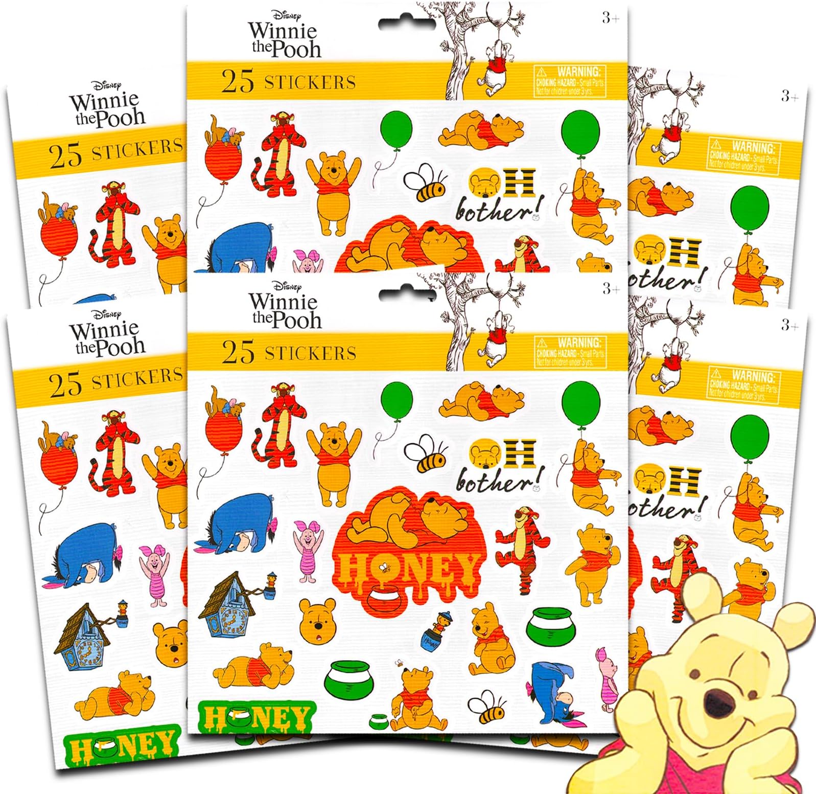 60PCS Cartoon Winnie Stickers Waterproof Vinyl Stickers Water Bottle Deco Stickers