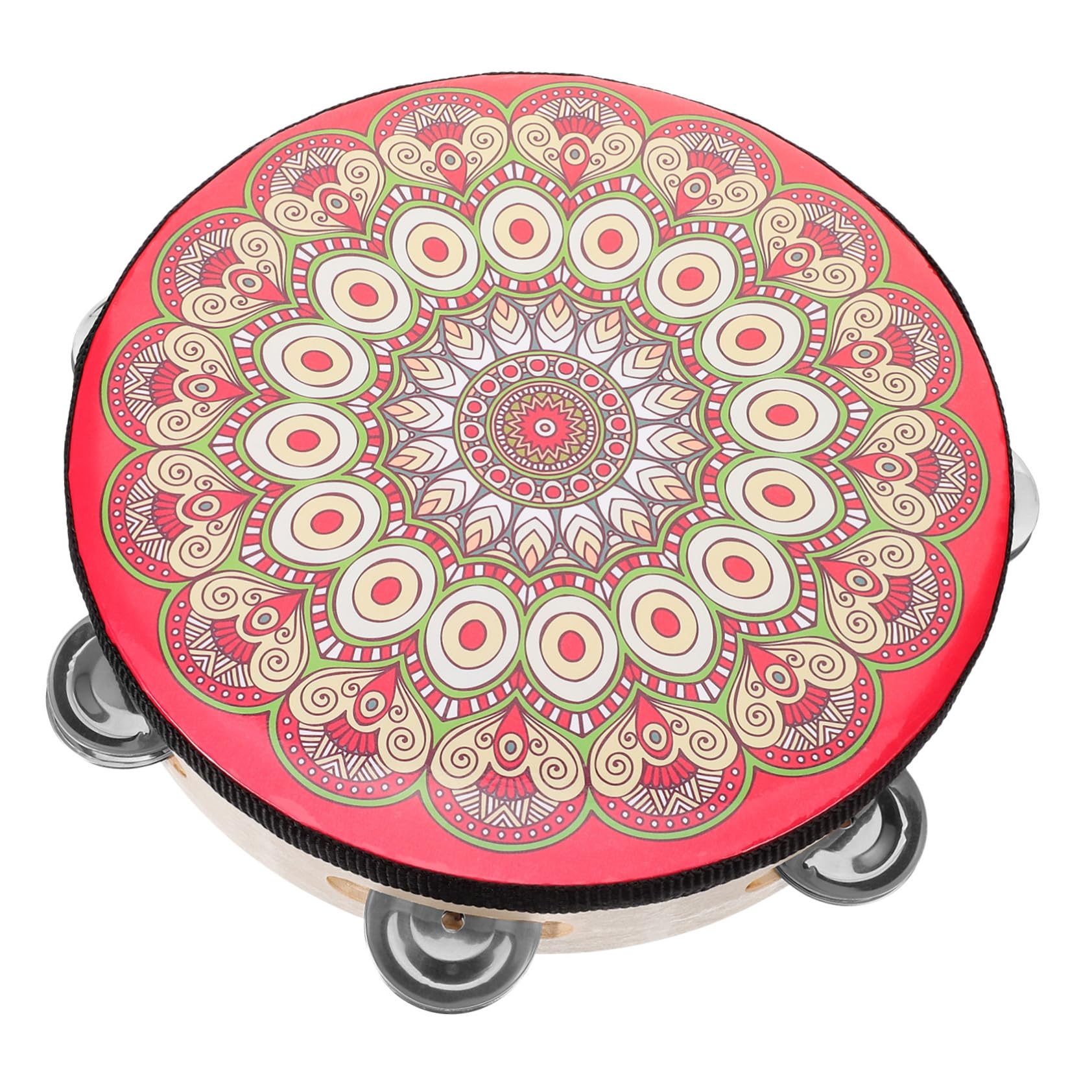 ibasenice 5piezas Tambourine De Madera Para Percusión Instrumento Musical Portátil Para Actuaciones y Prácticas Diseño Único y Ligero Para Adultos y Jóvenes