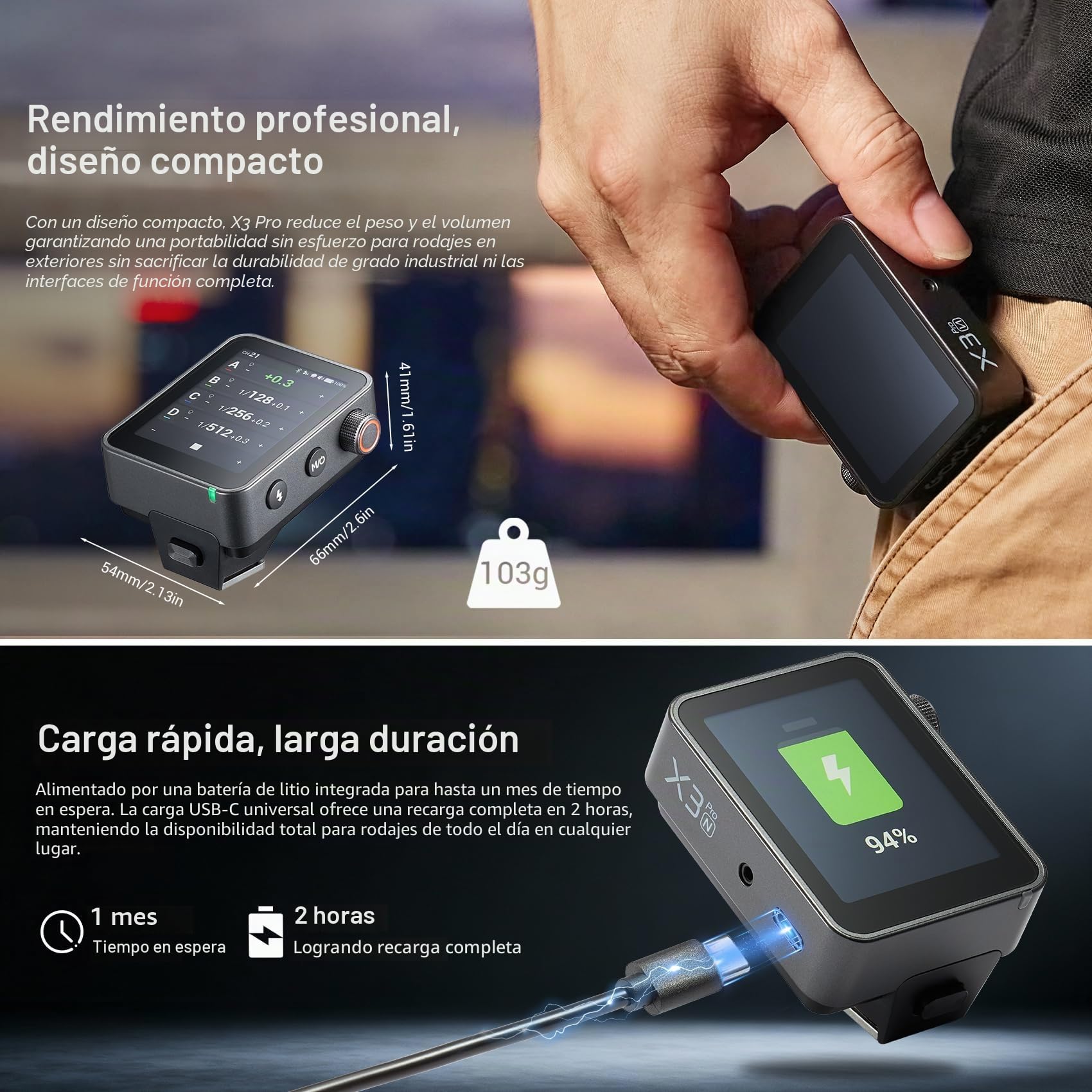 Godox X3 Pro N X3PRO-N Disparador Flash TTL Inalámbrico para Nikon, Sistema 2.4GHz X, Bluetooth & App Control, Pantalla Táctil, HSS, Shutter Control, Carga Rápida USB-C para Nikon Cámara