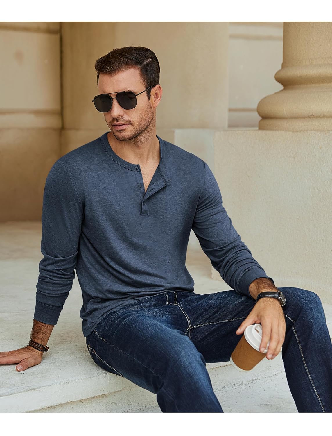 COOFANDY Camiseta masculina Henley manga longa casual leve pulôver camisetas macias elásticas básicas tops outono em promoção! Veja a oferta e mais achadinhos de Camisetas 3 Hoje é o melhor dia para comprar COOFANDY Camiseta masculina Henley manga longa casual leve pulôver camisetas macias elásticas básicas tops outono com aquele preço maroto! Promoção! Aproveite a oferta! 3