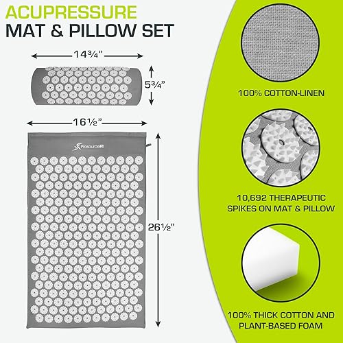 Miniatura 5 de ProsourceFit Acupressure Mat and Pillow Set for BackNeck Pain Relief and Muscle Relaxation