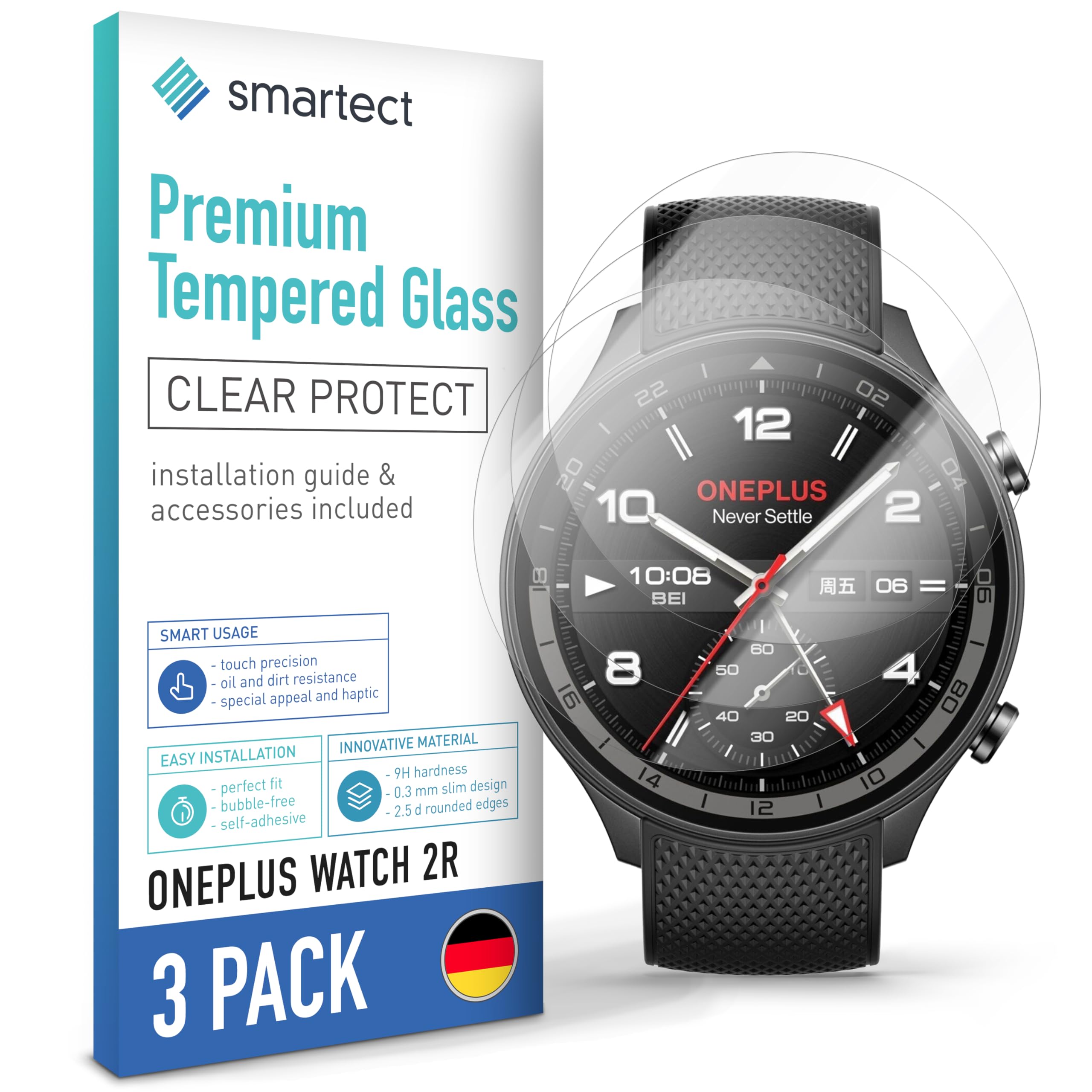 X-Dision [3 Pezzi Compatibile con Oneplus 7/6T Proteggi Schermo,Pellicola Protettiva 2.5D[Durezza 9H,Installazione Facile,Infrangibile] Accessori Premium Pellicola in Vetro Temperato