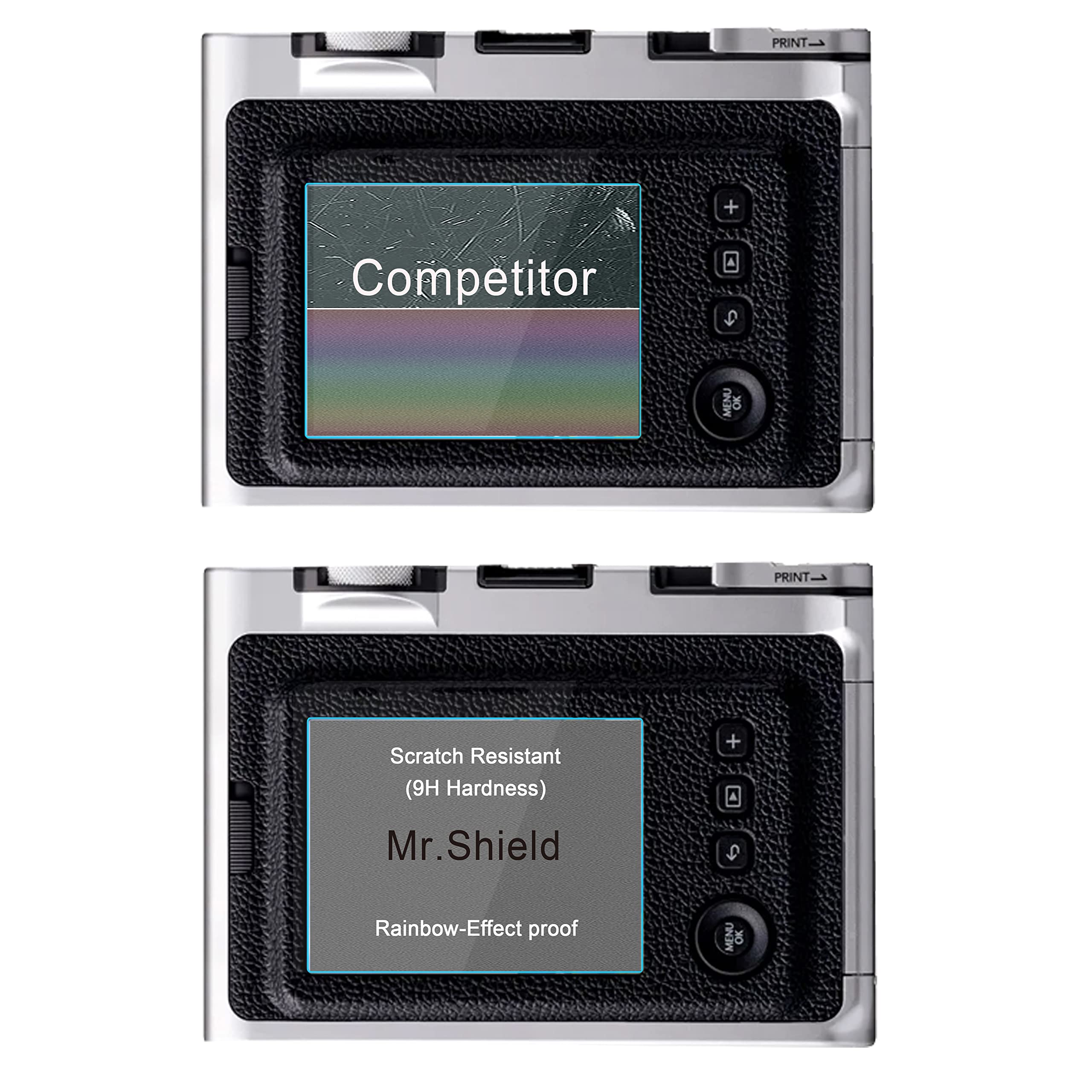 Mr.Shield 3 Sztuki Hartowane Szkło do Fujifilm Instax Mini Evo/X-PRO1 | Ochraniacz Ekranu Odporny na Zarysowania HD Przejaśniać Hartowane szkło 9H