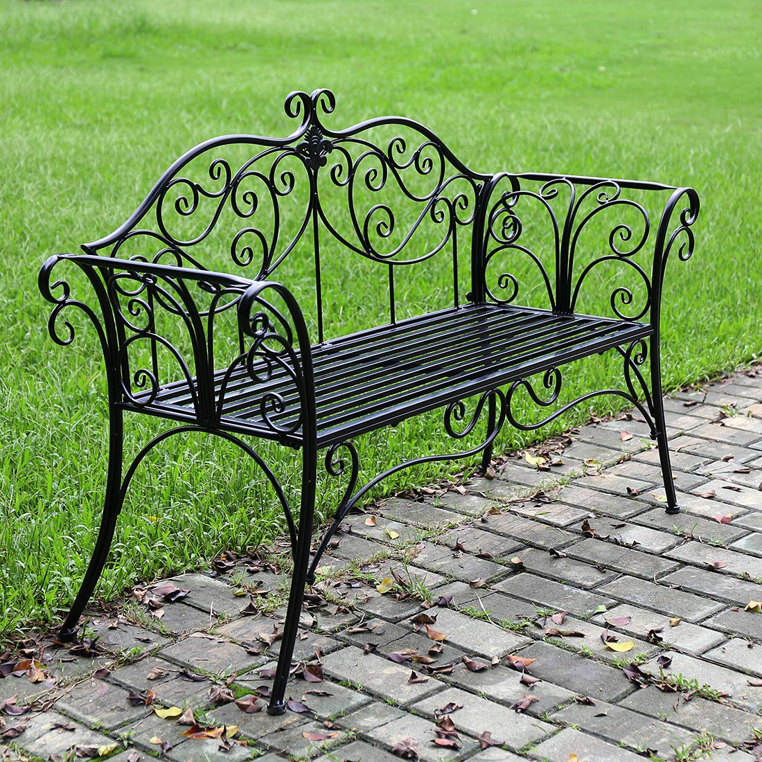 Banc Jardin Banquette en Fer forgé 133 * 49 * 90cm