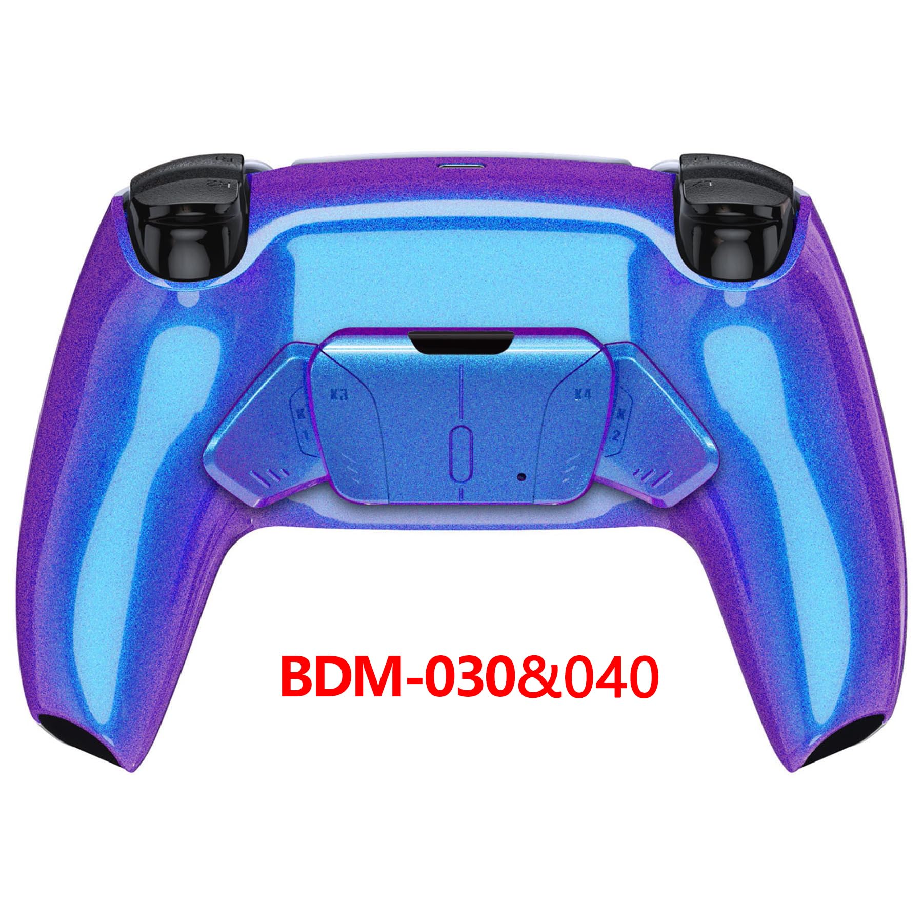 eXtremeRate Programable RISE4 Remap Kit para ps5 Modelo BDM-030/040/050 Actualización Board & Carcasa Trasera & 4 Palancas Botones Traseros para ps5 Control-NO Incluye Mando(Azul a Violeta)