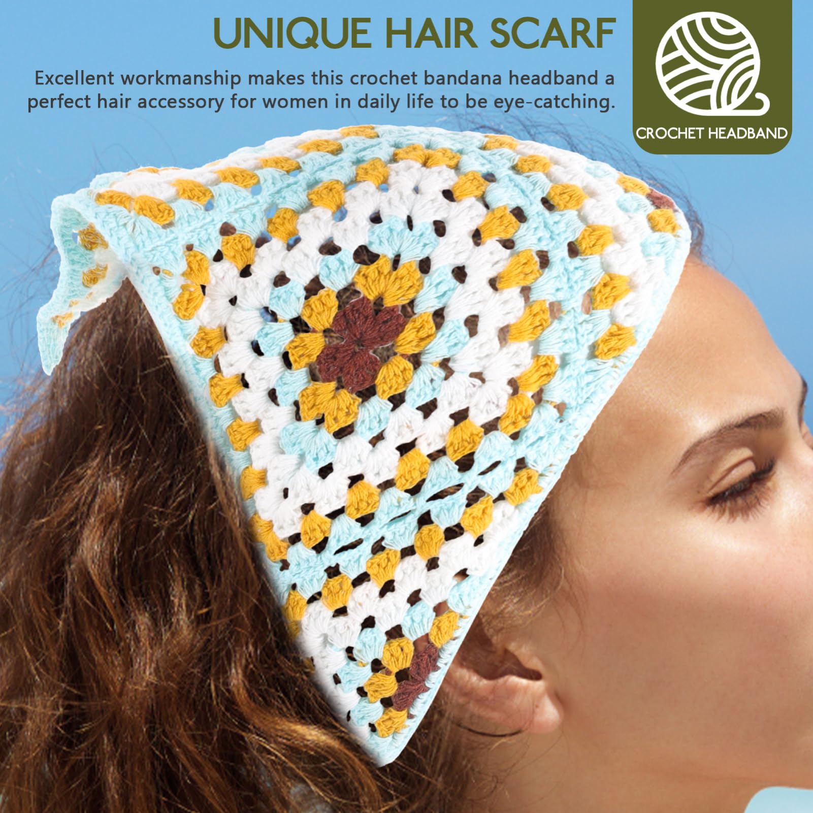 minkissy 2 Pezzi Fascia Triangolare Elastici Per Per Le Donne Fasce Per Donna Turbanti Per Per Le Donne Accessori Donna Anni '70 Accessori Anni '70 Abiti