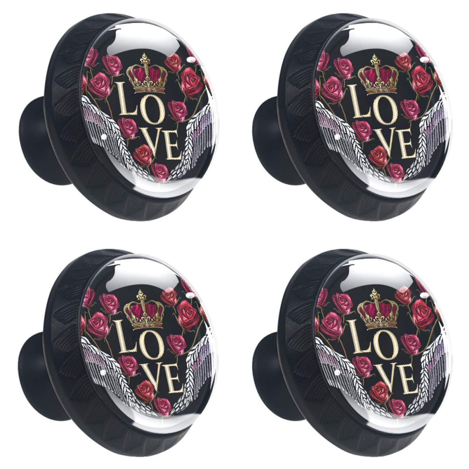 Boutons de placard en verre couronne de roses pour illuminer votre cuisine
