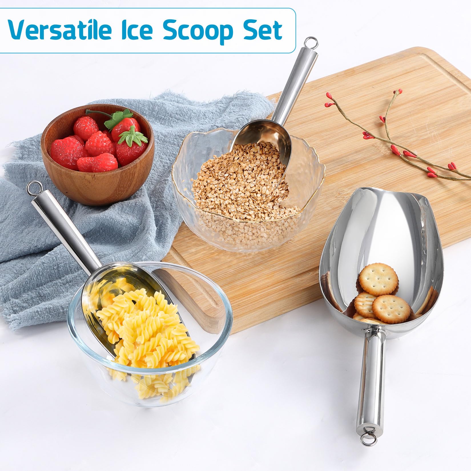 P&P CHEF Lot de 3 cuillères à glace (85 g + 170 g + 226,8 g)