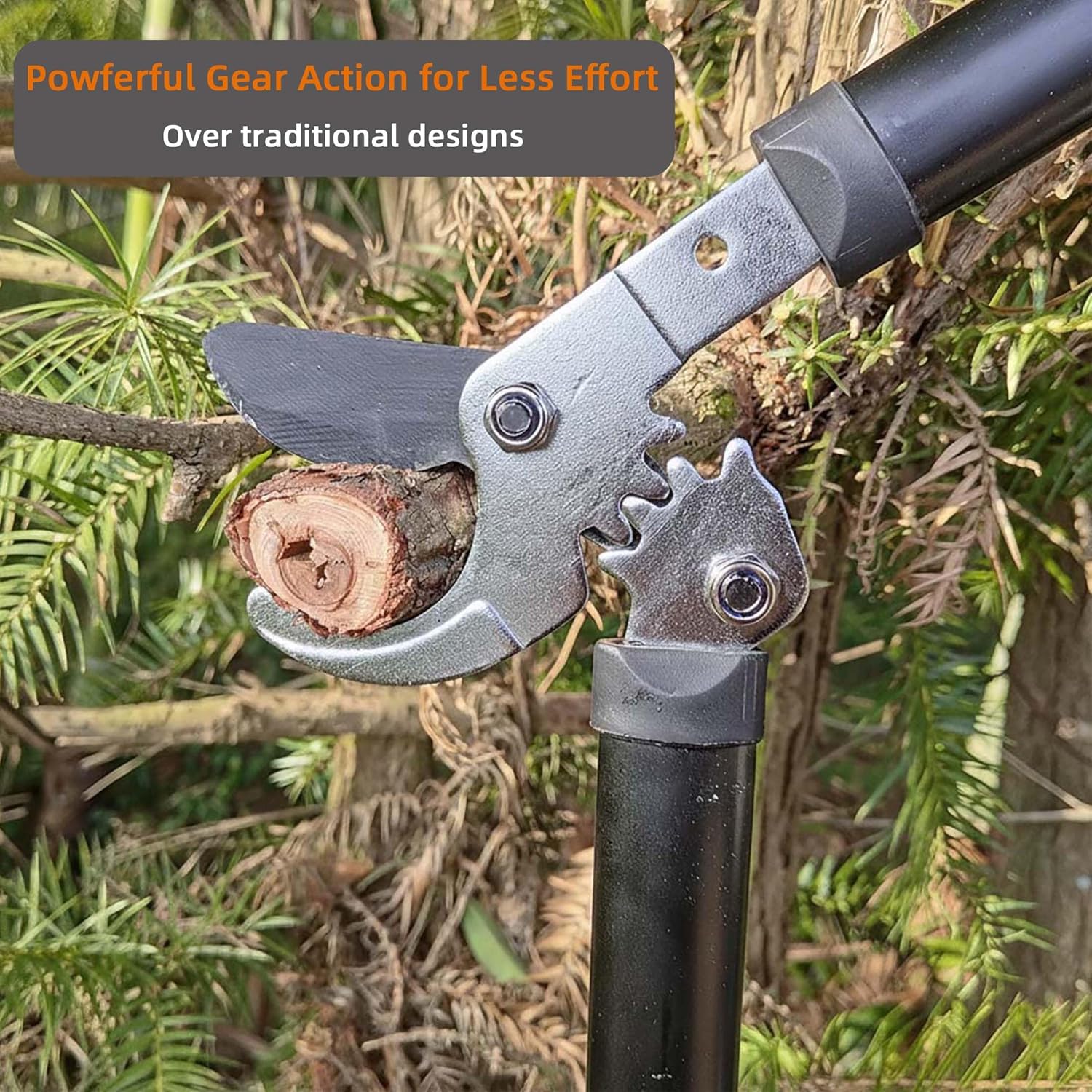 Loppers for Tree Trimming, Sharp Steel Blade Branch Cutter Bush and Tree Trimmer with 1.3" Clean Cut, Garden Clippers with Gear Action, Lightweight Pruner, Yard Tools for Gardening (15 Inch) - Image 3