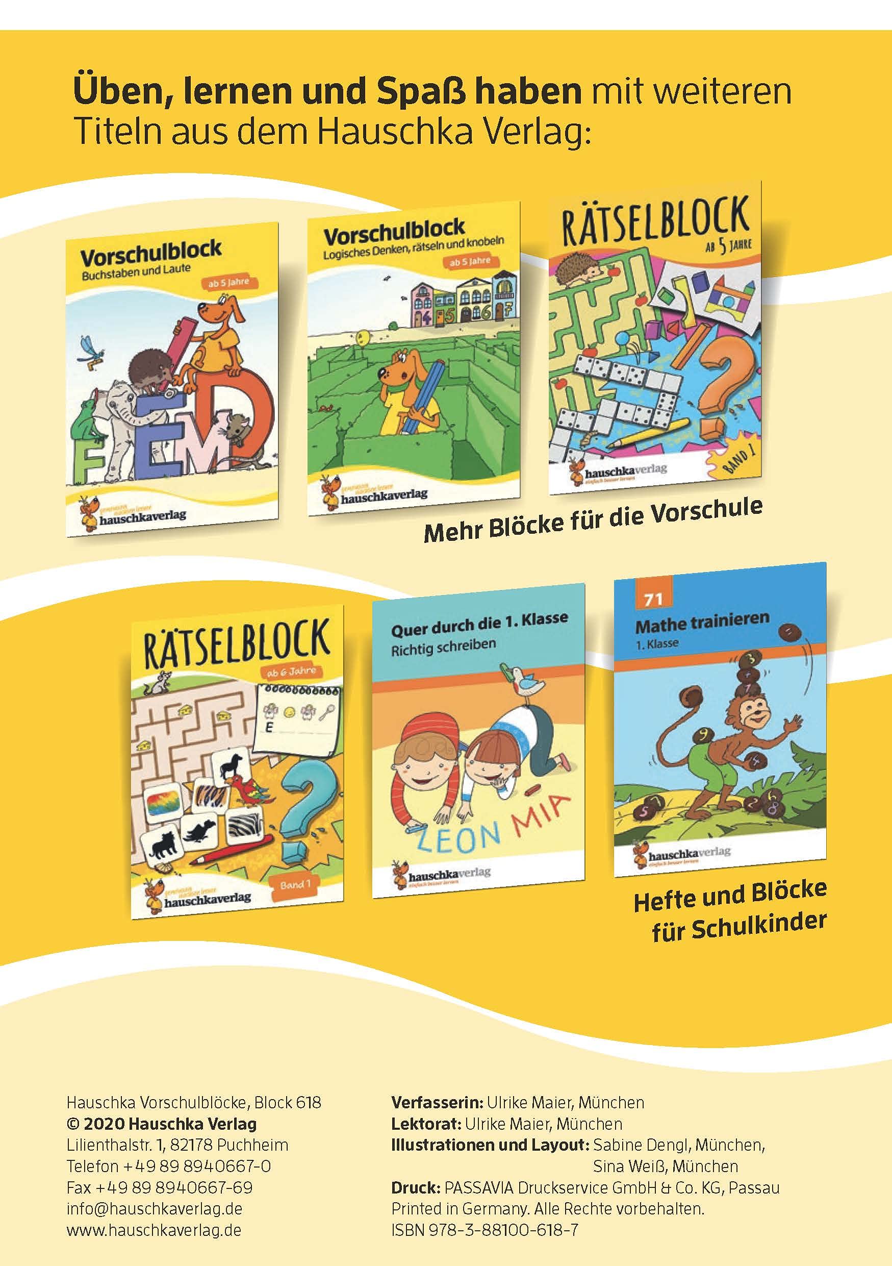 Ubungsmaterial fur kindergarten und vorschule - t618 - vorschulblock - schneiden, kleben, basteln ab: Bunter Rätselblock - Förderung mit Freude: 618