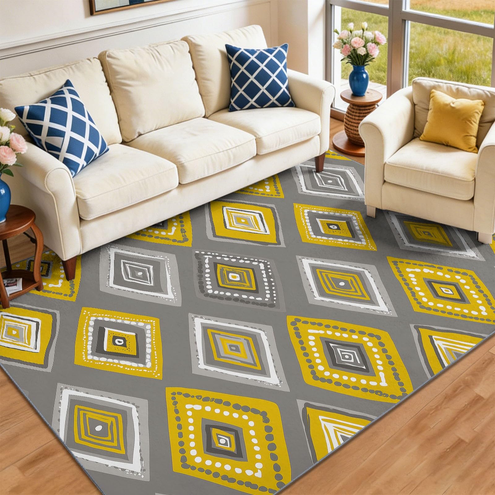 Nordisch Minimalistisch Polyester Wohnzimmer Teppich 120 x 180 cm