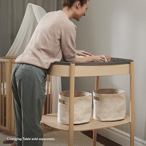 Miniatura 4 de Stokke Sleepi - Cesta para cambiador de mesa de Pehr, práctico almacenamiento hecho de lona de algodón 100% duradera