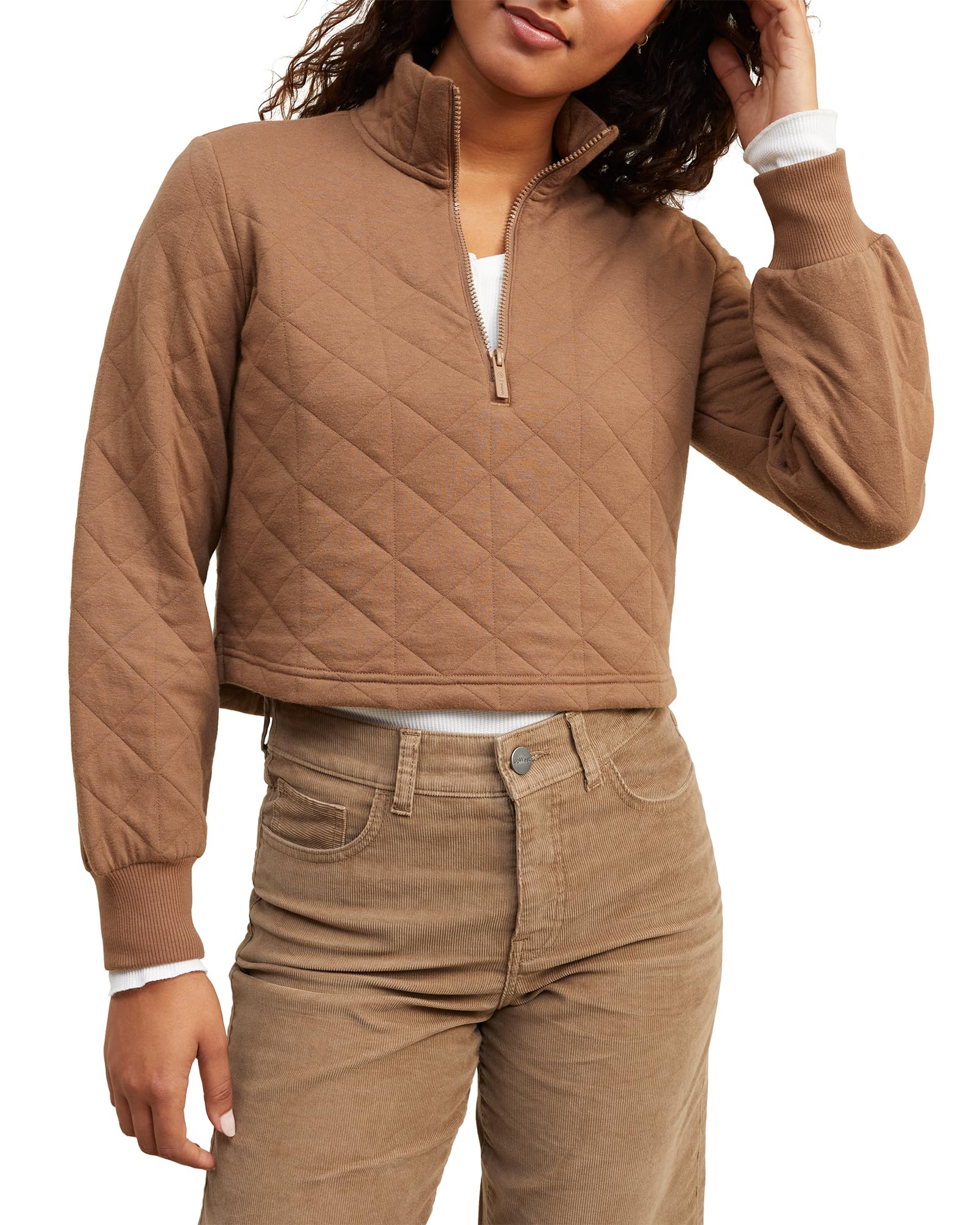 UpWestWomen's Quilted Quarter-Zip Sweatshirt