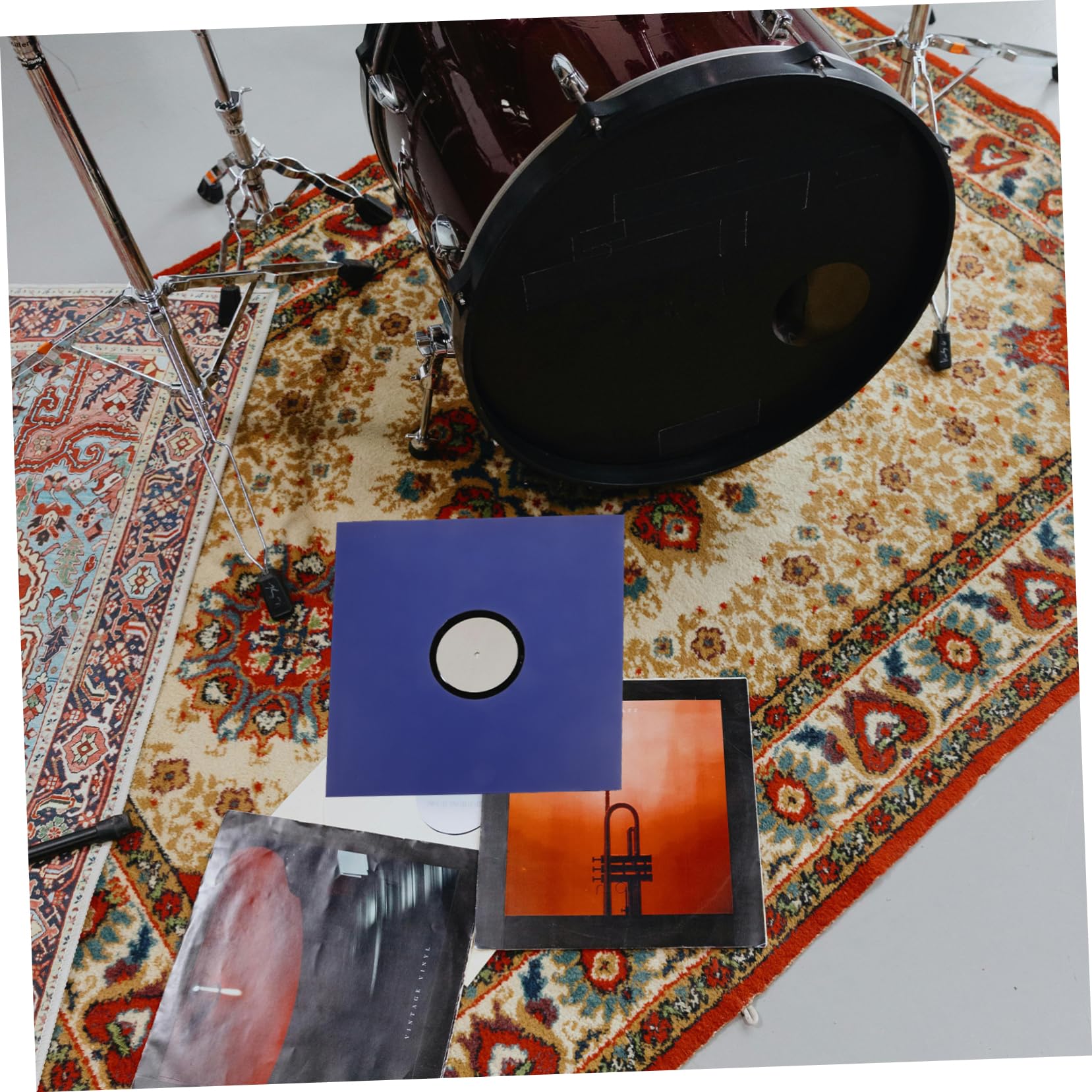 TOYANDONA Custodia Giacca per Vinile 12 Pollici in Carta Kraft Blu, Set da 10 Pezzi, Custodia Protettiva per Dischi Long Play Facile da Usare e Antipolvere per Collezioni Rock