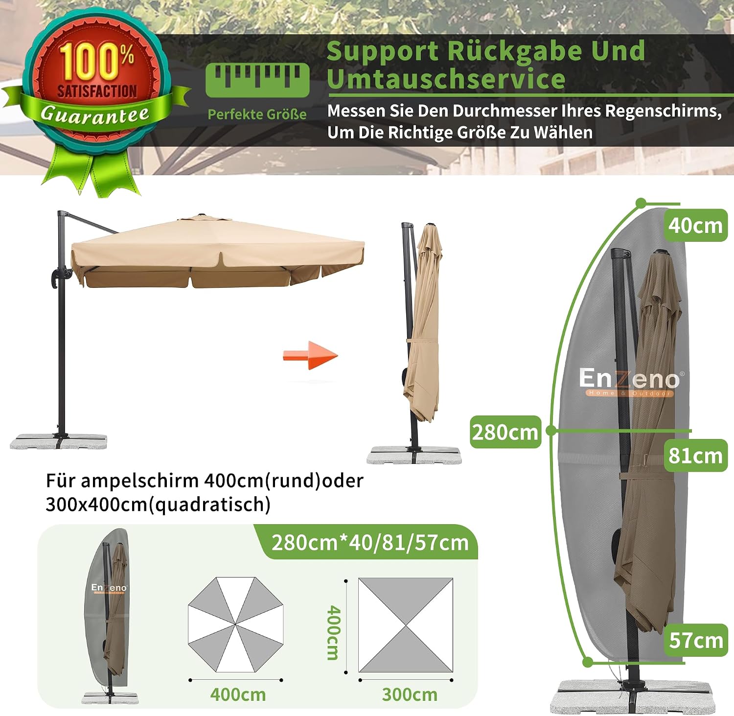 Patio Umbrella Covers for 13'-15' Cantilever Offset Umbrella thumbnail
