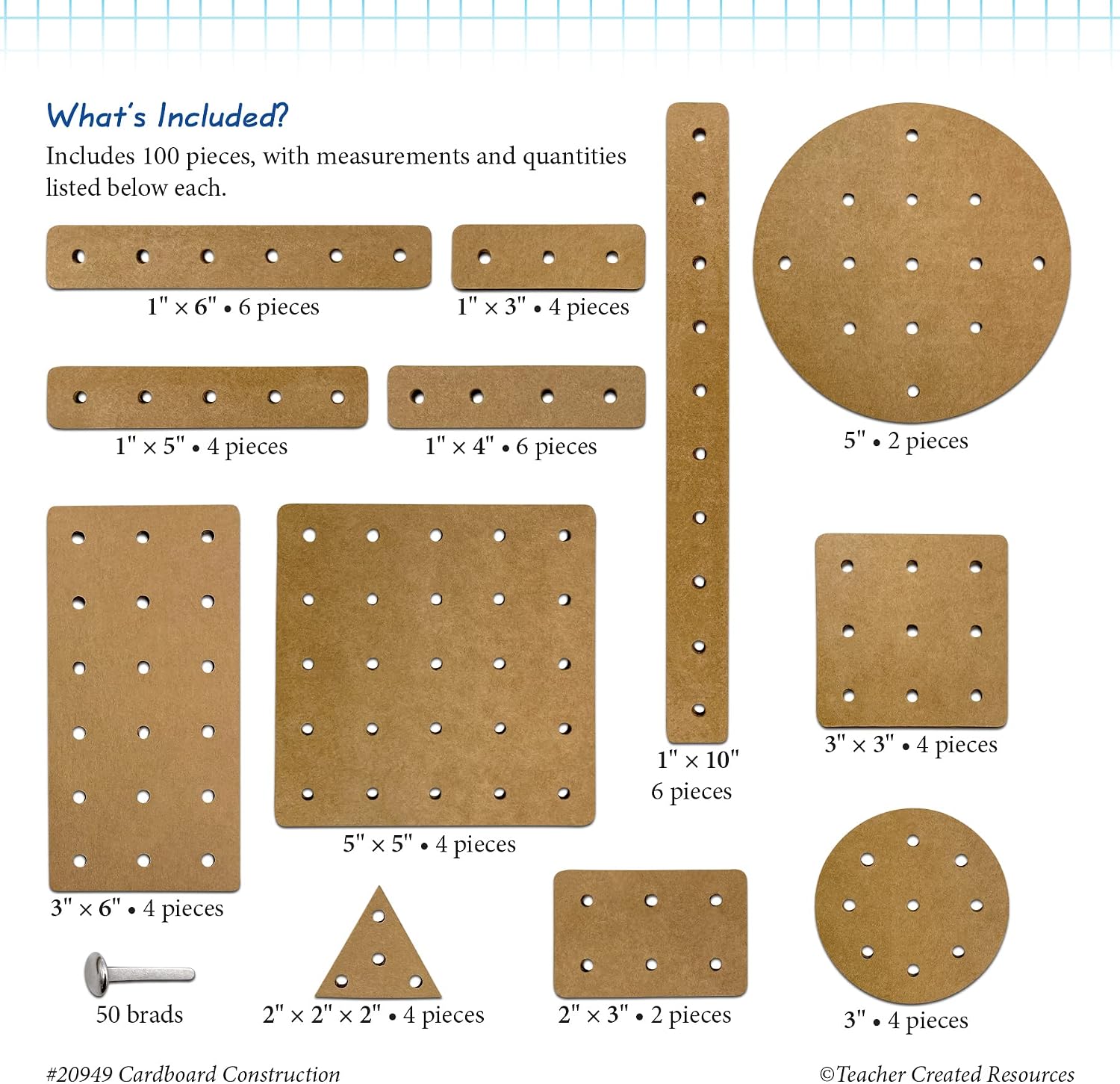 Teacher Created Resources STEM Basics: Cardboard Construction - 100 Count (TCR20949)