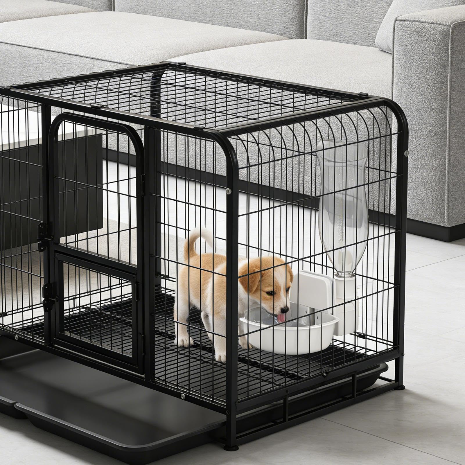 Trinkflasche für Hunde - Auslaufsicherer Platzsparender Trinknapf für Haustiere - Wassernapfspender für Käfige | Für Katzen Frettchen Hamster Eichhörnchen Igel Kaninchen Chinchilla