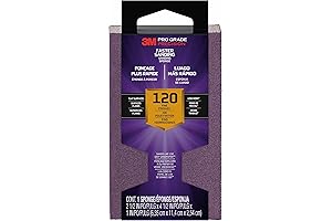 3M Pro Grade Precision Sanding Sponge for Fast and Precise Sanding (120 Grit Fine, 24001TRI-F-B)