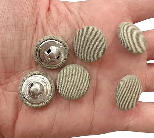 Vista 173 de PEPPERLONELY 10 piezas de tela de 0.394 in cubierta con botones redondos de vástago de metal, azul marino