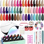 VANREESA 42 Pcs Gel Nail Polish Kit with U V Light 24 Colors Gel Polish Nail Set Glossy & Matte Top Coat Complete Nail Kit with Manicure Tools for All Seasons Gifts for Women Girls