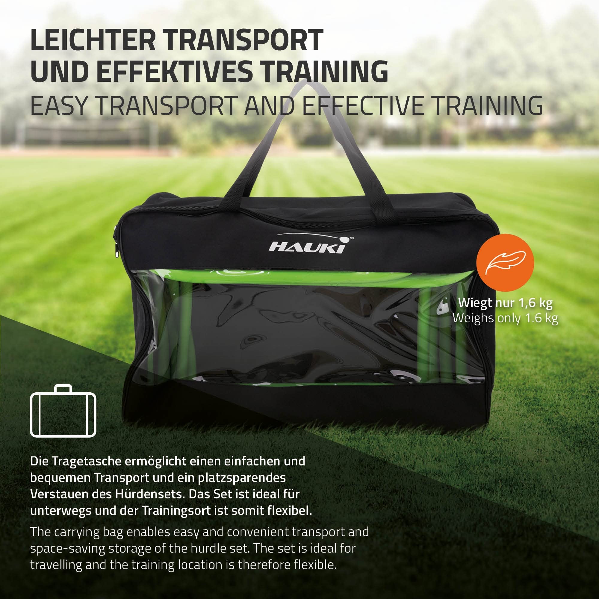 Hauki Speed/Agility Lot de 5 Haies pour l'Entraînement, 46 x 30 x 16 cm, en PVC, Vert Fluorescent, Aide à l'Entraînement Multi-Sport Football Handball Basket-Ball, Renforcer l'Agilité Coordination