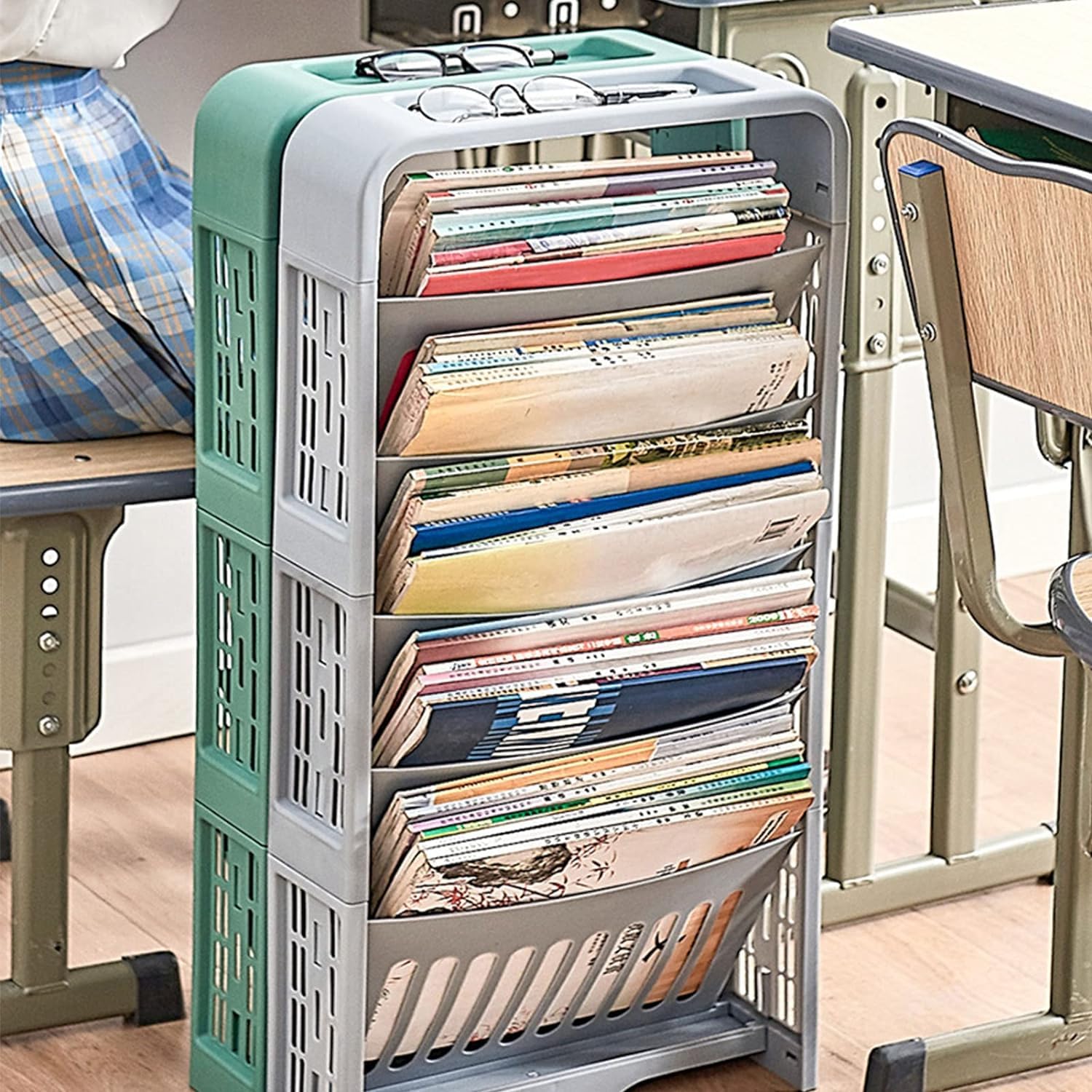 Bookshelf da 5 Strati ristretto scrivania Unica scaffali di Libri in Classe per la grido di stoccaggio di archiviazione per Display di Semplice scaffale di libreria