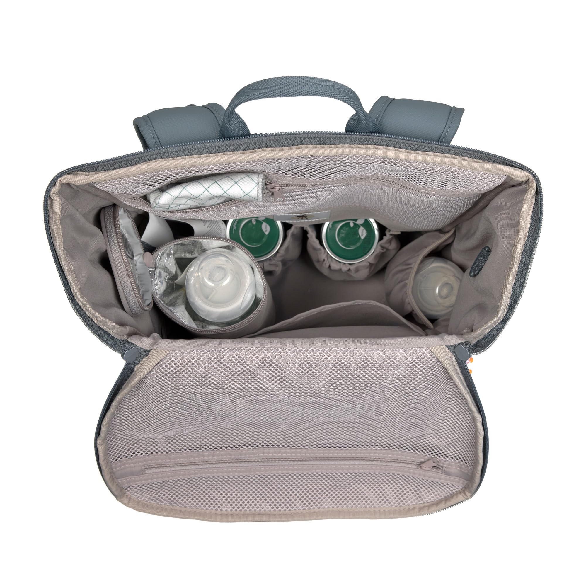 Lässig mochila cambiador para bebés con cambiador, fijación para cochecito y portabiberón/GRE Slender Up Backpack Reflective anthracite