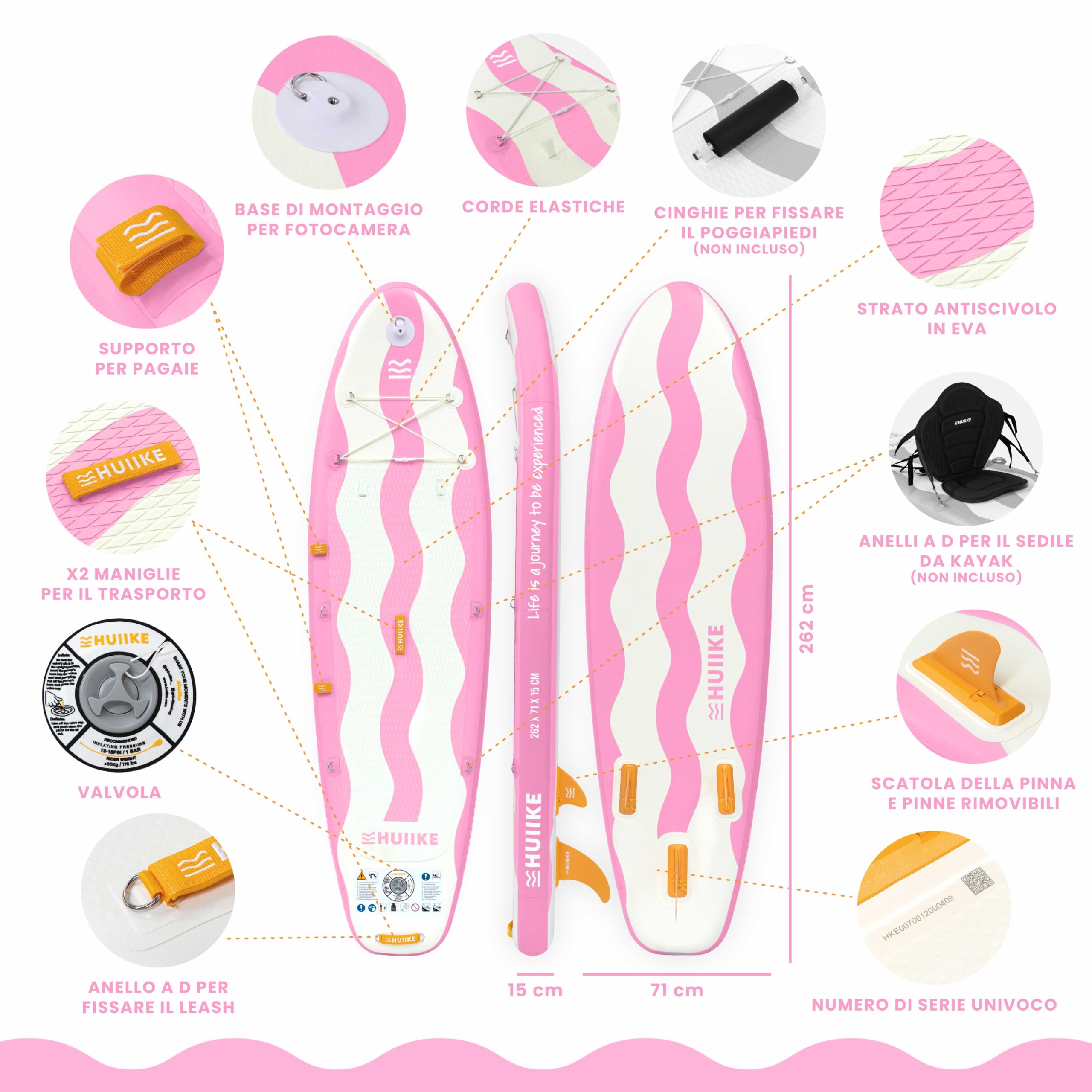HUIIKE Tavola SUP Gonfiabile per Bambini 8'7" e Fino a 80 kg con Accessori