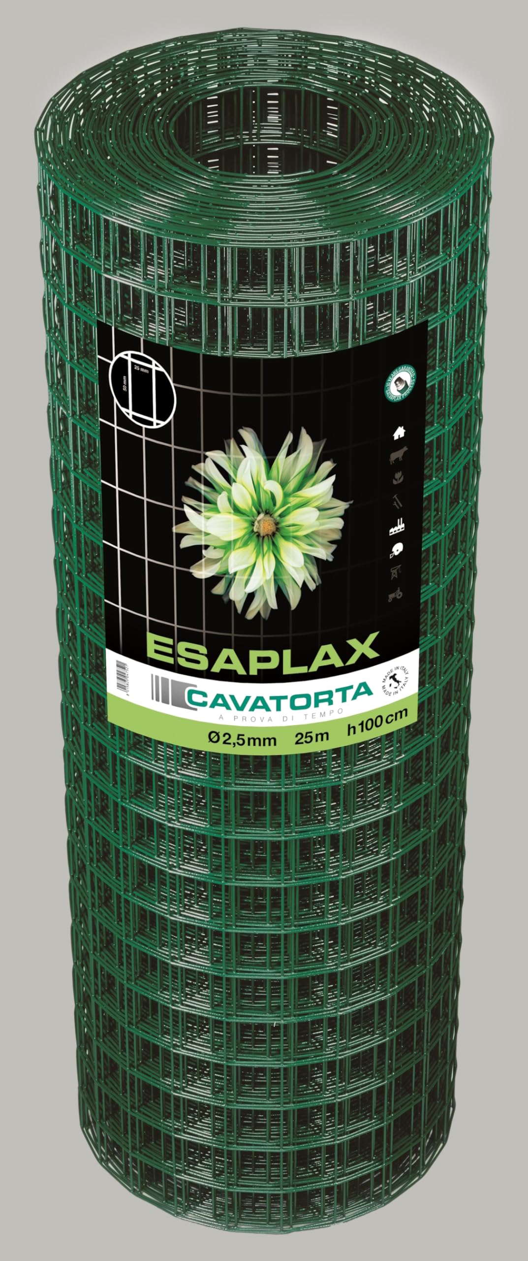 Es. Rete Recinzione Elettrosaldata Plastificata Verde – Rotolo 25 Metri Lineari – Diverse Altezze Disponibili – Maglia 50x76 mm, Filo Ø 2,6 mm – FENCESHOP (h 153 cm)