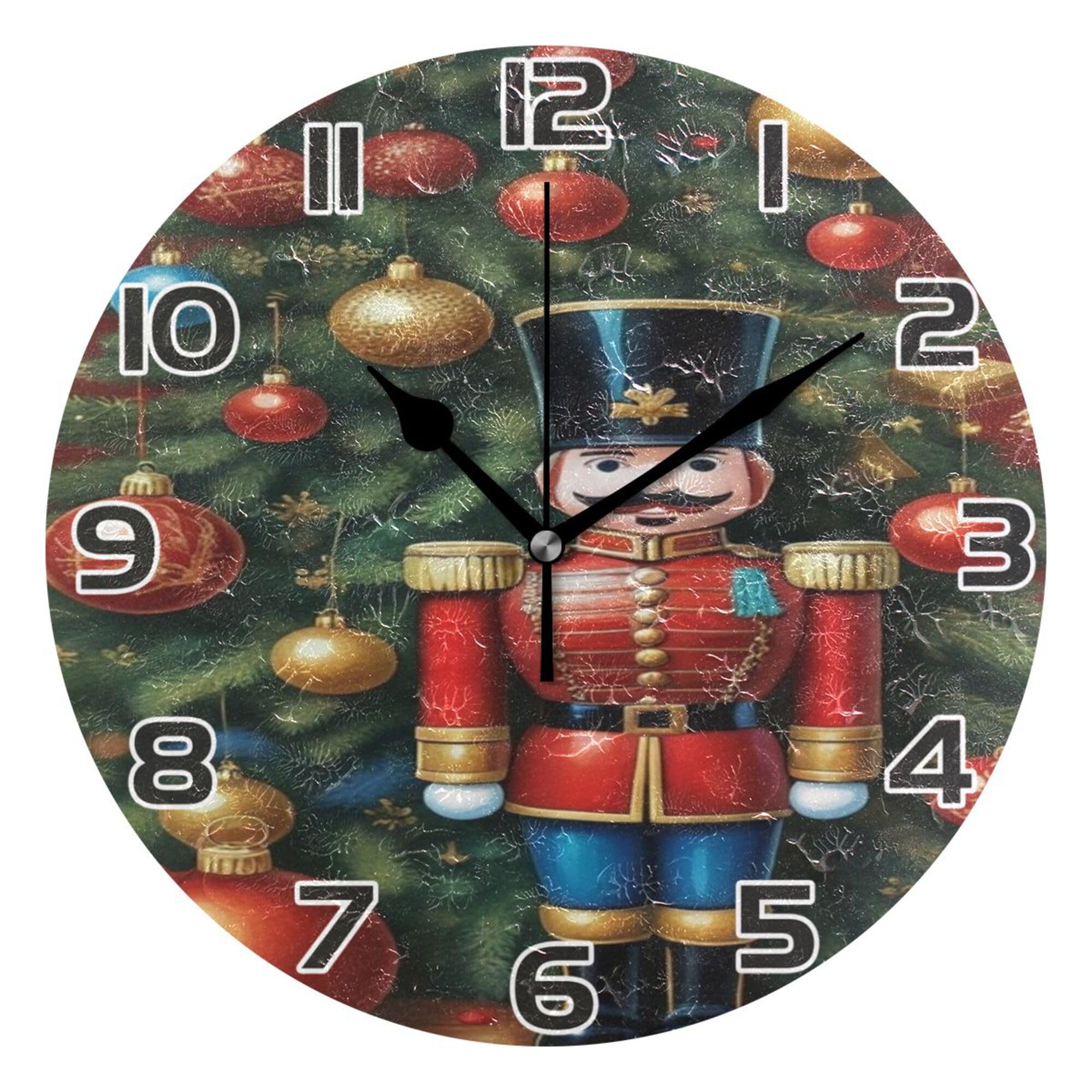 Horloges Murales Silencieuses Casse-Noisette Fini le Bruit Salon 25cm