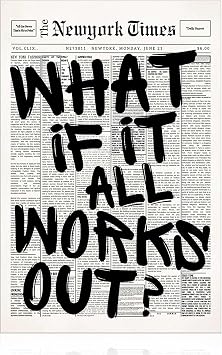 Funky Canvas Poster Newspaper Style Inspirational Quotes Wall Art Motivational New York Trends Prints Vintage Black White Wall Decor for Living Room Bedroom Girls Dorm Apartment Unframed 15.7 12 in