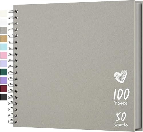 Vista 89 de Álbum de recortes de 8 x 8 pulgadas, álbum de recortes de papel kraft de tapa dura, álbumes de fotos, 40 páginas, perfecto para fotos de 4 x 6 / 5 x