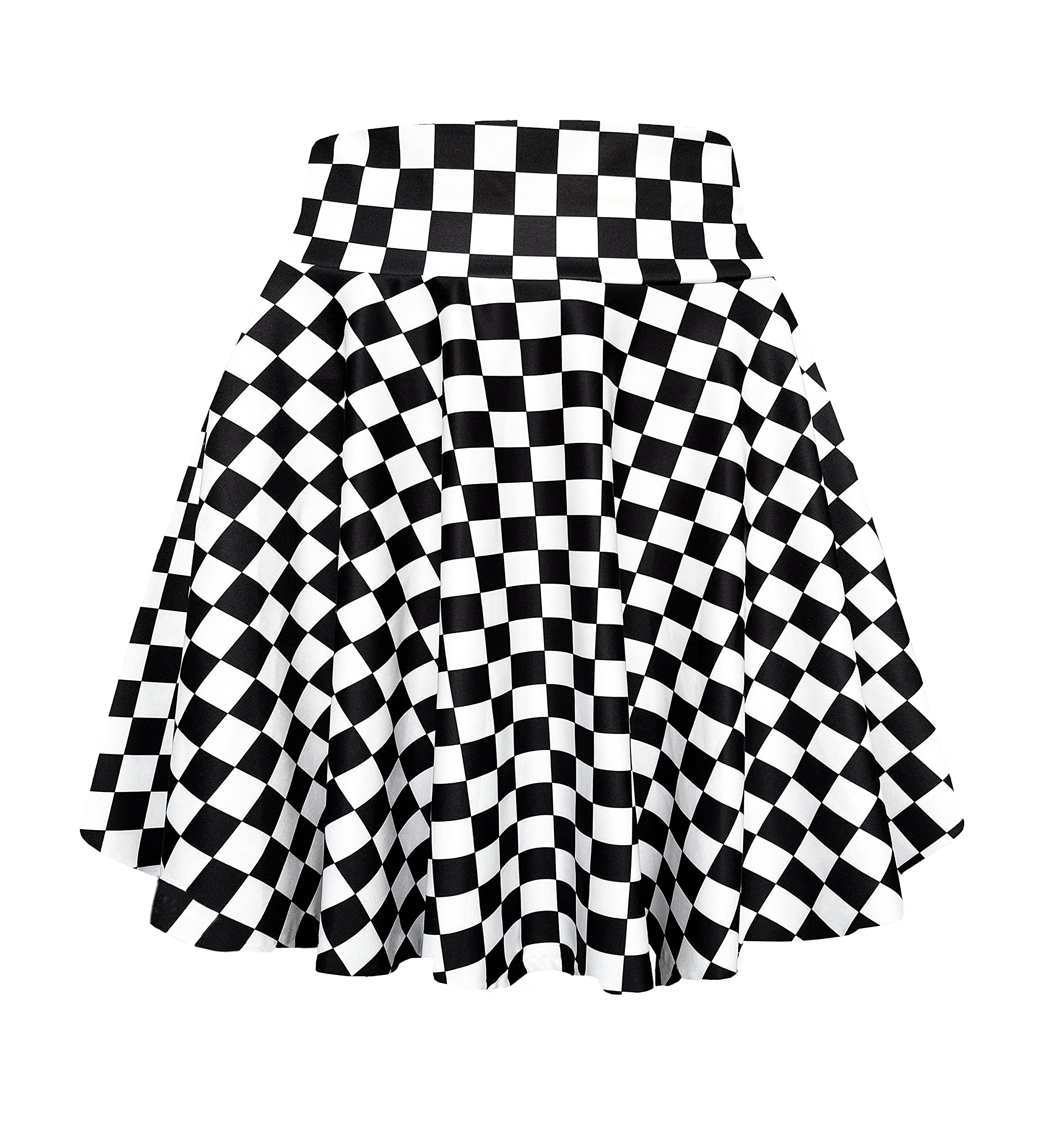 AfibiWomen's Casual High Waisted Mini Flared Print Pleated Skater Skirt