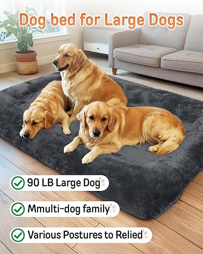 Miniatura 4 de YEFU Human Dog Bed for Adult- Extra 79"x45"x12" Large Dog Beds - Human Size Dogs Bed Washable Faux Fur Cover - Orthopedic Foam Dogs Beds with for