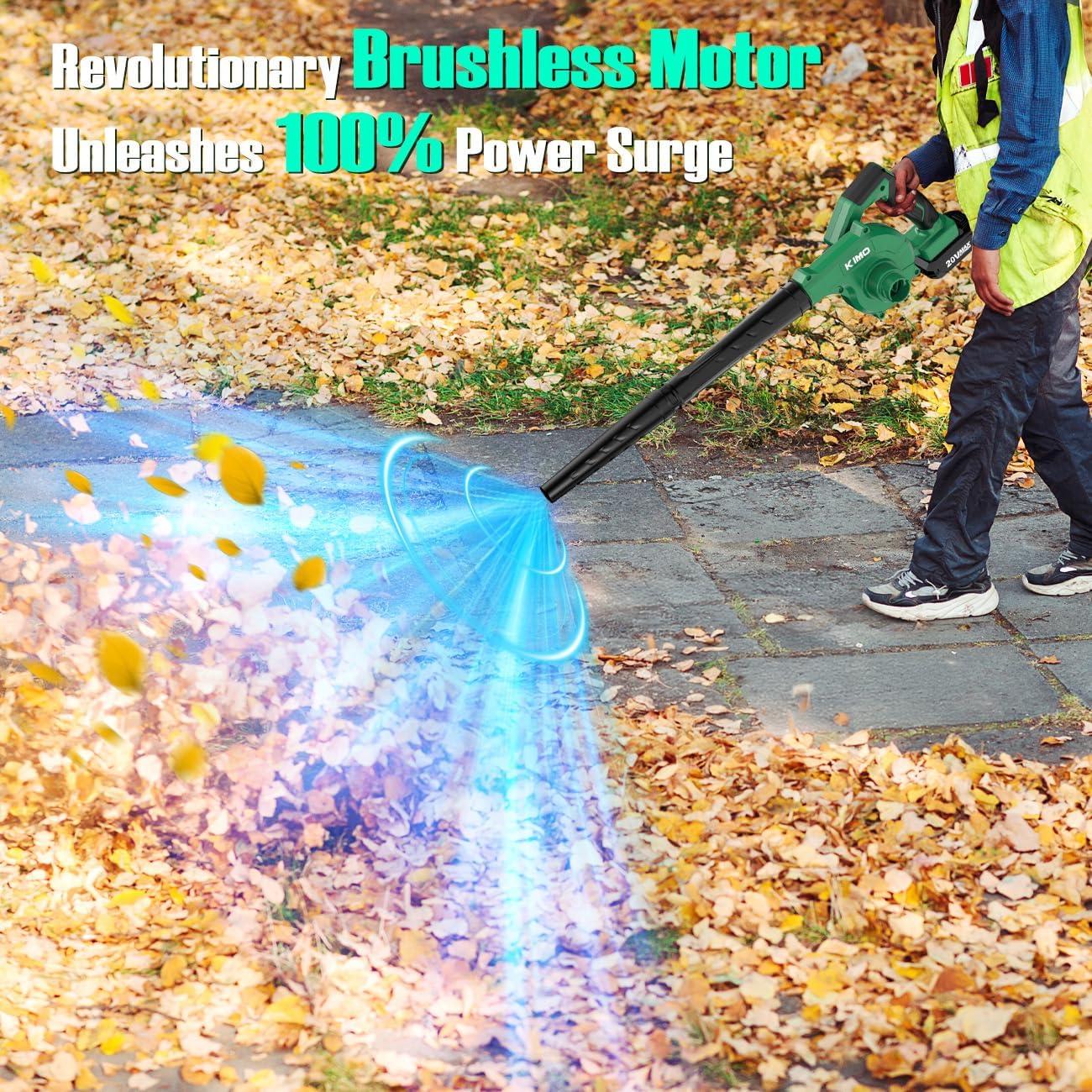 K I M O. Leaf Blower Cordless with 2.0 Battery and Charger - Image 6
