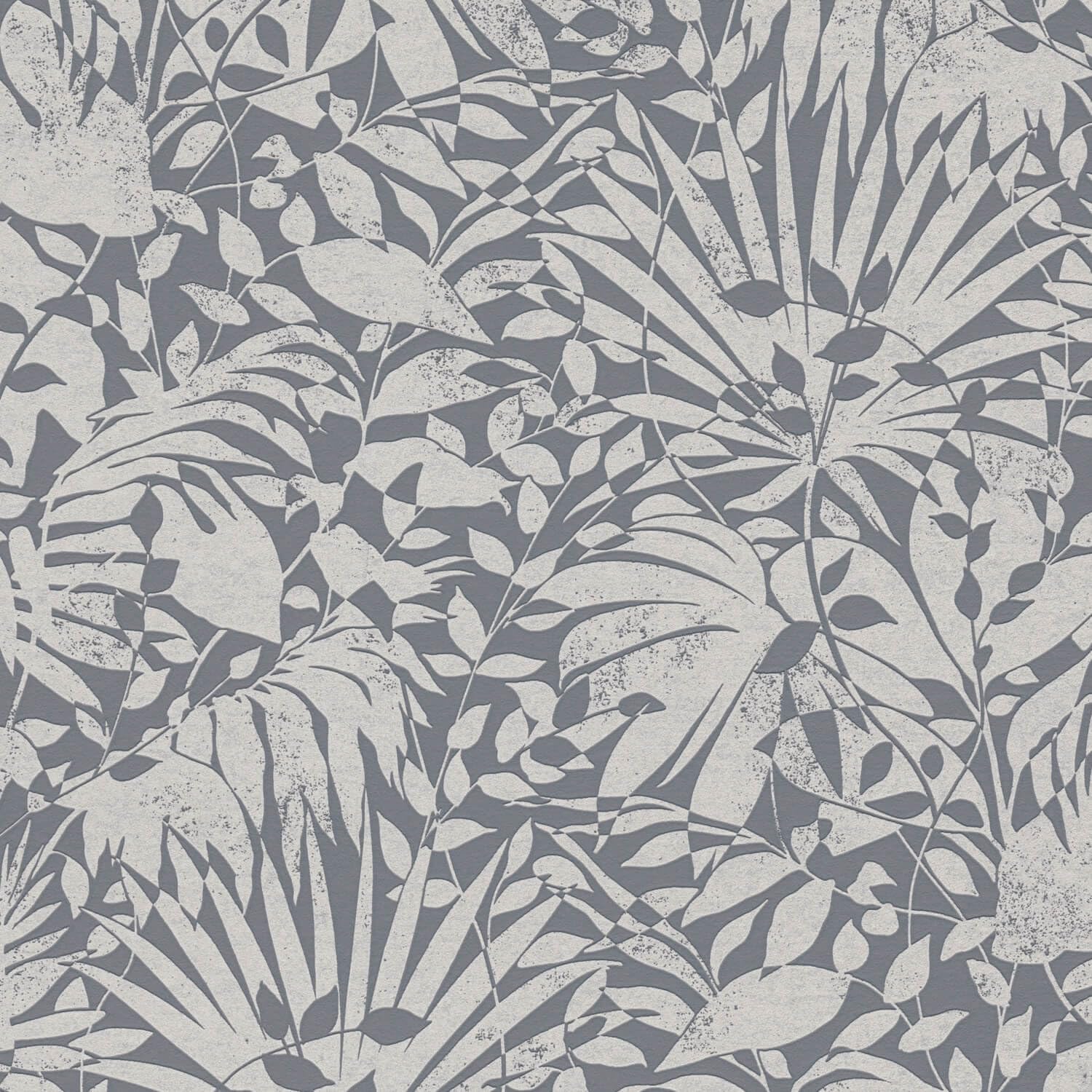 Papier peint floral masquant Profhome 388314-GU papier intissé gris argent