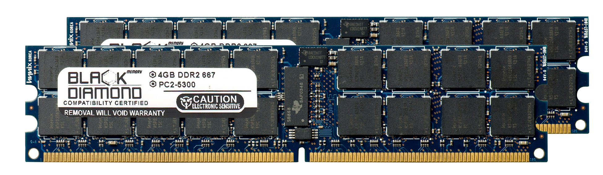 8GB 2X4GB Memory RAM for IBM BladeCenter HS12 (Type 8014 and 8028), JS22 (Type 7998) DDR2 ECC Registered RDIMM 240pin PC2-5300 667MHz Black Diamond Memory Module Upgrade