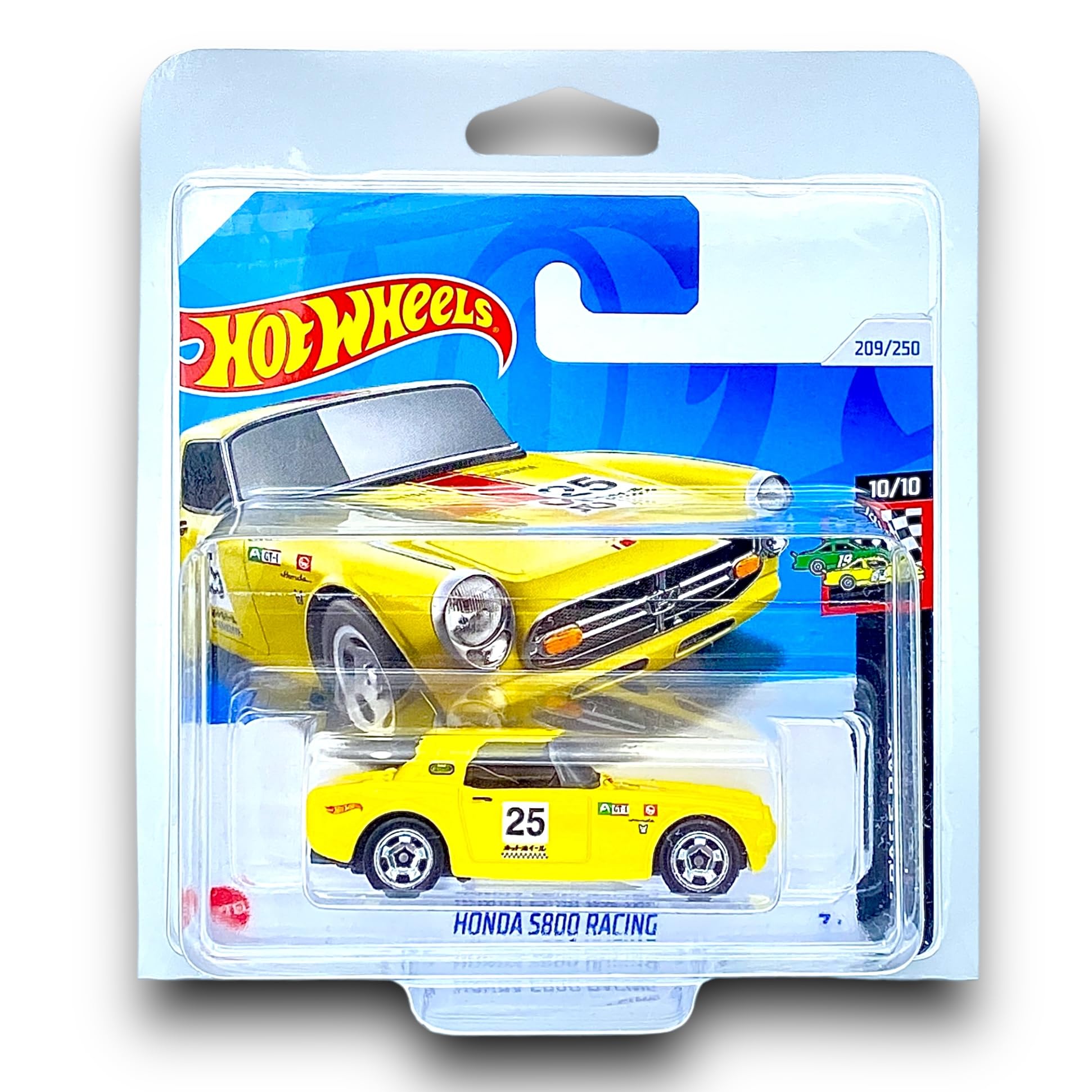 Hot Wheels Honda S800 Racing (Yellow & Red) 10/10 HW Race Day, 2024-209/250 (Short Card)