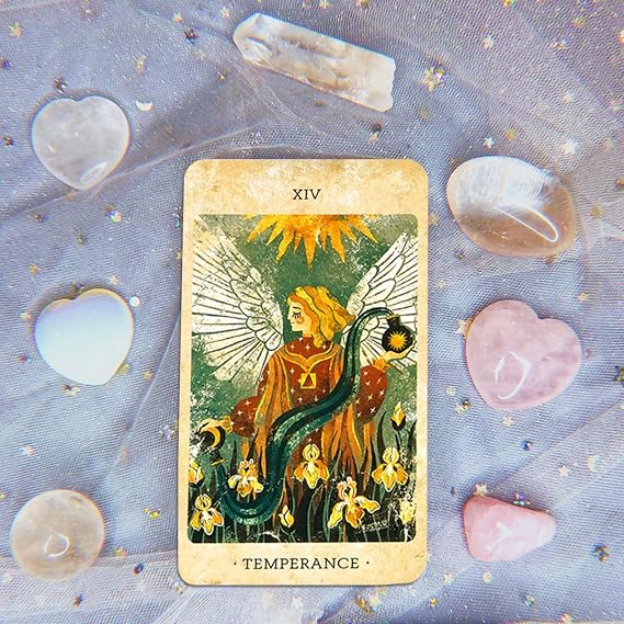 Tarot-Orakelkartendeck 78 Karten Solar Kingdom Tarot-Set Lebendige Bilder psychologisches Orakeldeck für aufschlussreiche Lesungen zukünftige und vergangene Ereignisse perfekt für Anfänger und