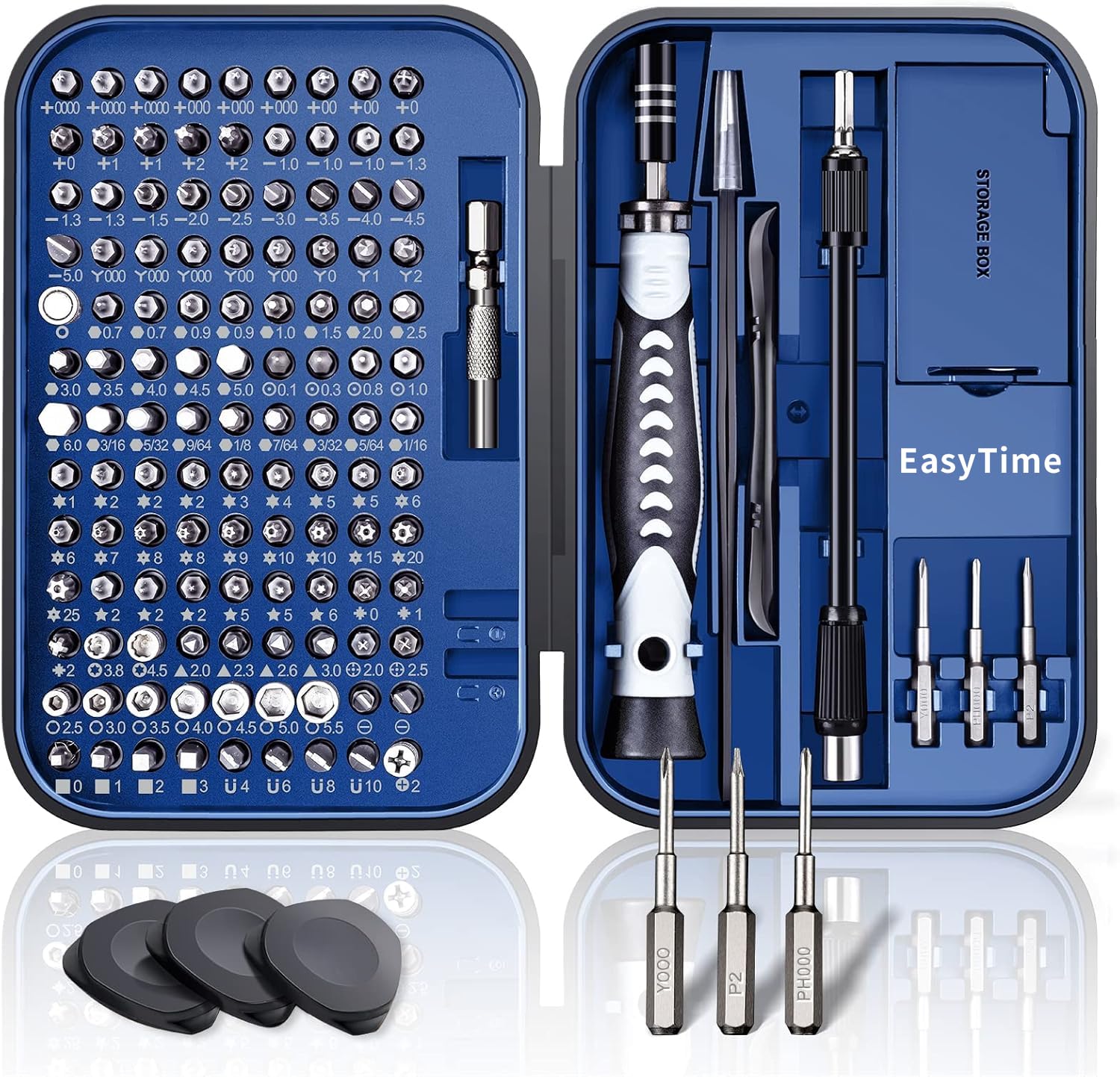EasyTime Precision Screwdriver Set, 130 IN 1 Electronics Repair Tool Kit with 120 bits, Magnetic Drive Kit for iPhone, Macbook, Computer, Laptop, PC, PS4, Xbox, Household Appliances