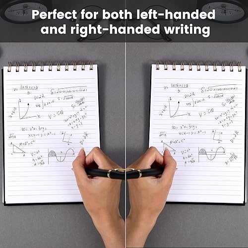 Miniatura 6 de Yoment Cuaderno de espiral superior duradero con forro de balas grande de 7 x 10 pulgadas, cubierta impermeable con rayas universitarias, bloc de