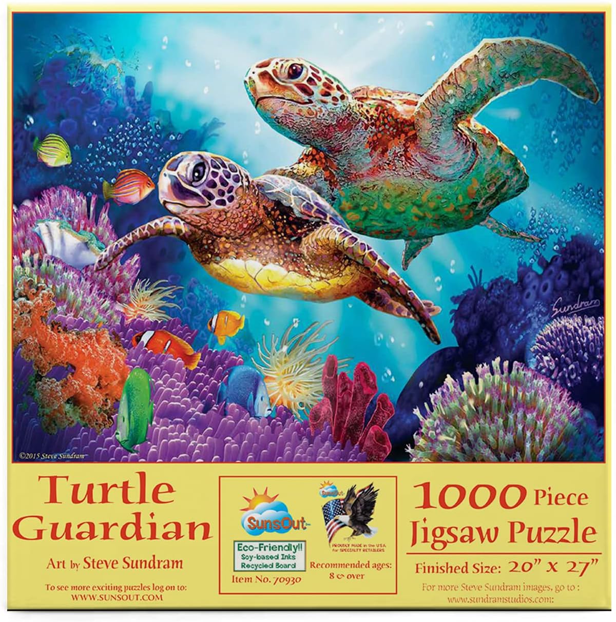 SUNSOUT INC - Turtle Guardian - 1000 pc Jigsaw Puzzle by Artist: Steve Sundram - Finished Size 20" x 27" - MPN# 70930